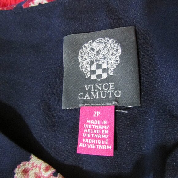 Vince Camuto Purple Pink Floral Dress Keyhole Sheer Sleeves - Picture 8 of 10